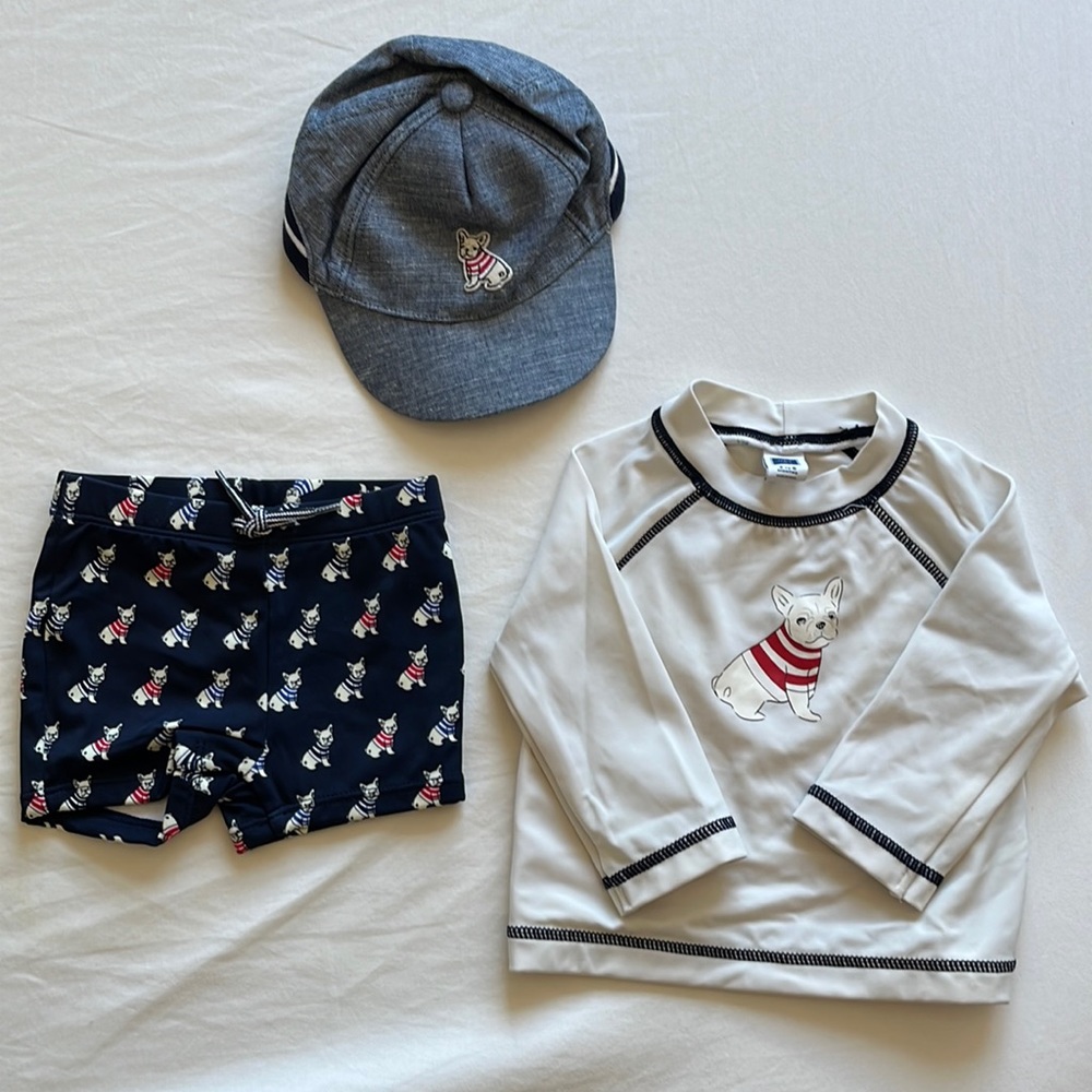 Janie and Jack French Bulldog Swim Set